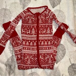 Red and White Festive Little Sleepies Zippies Footie Jammie's